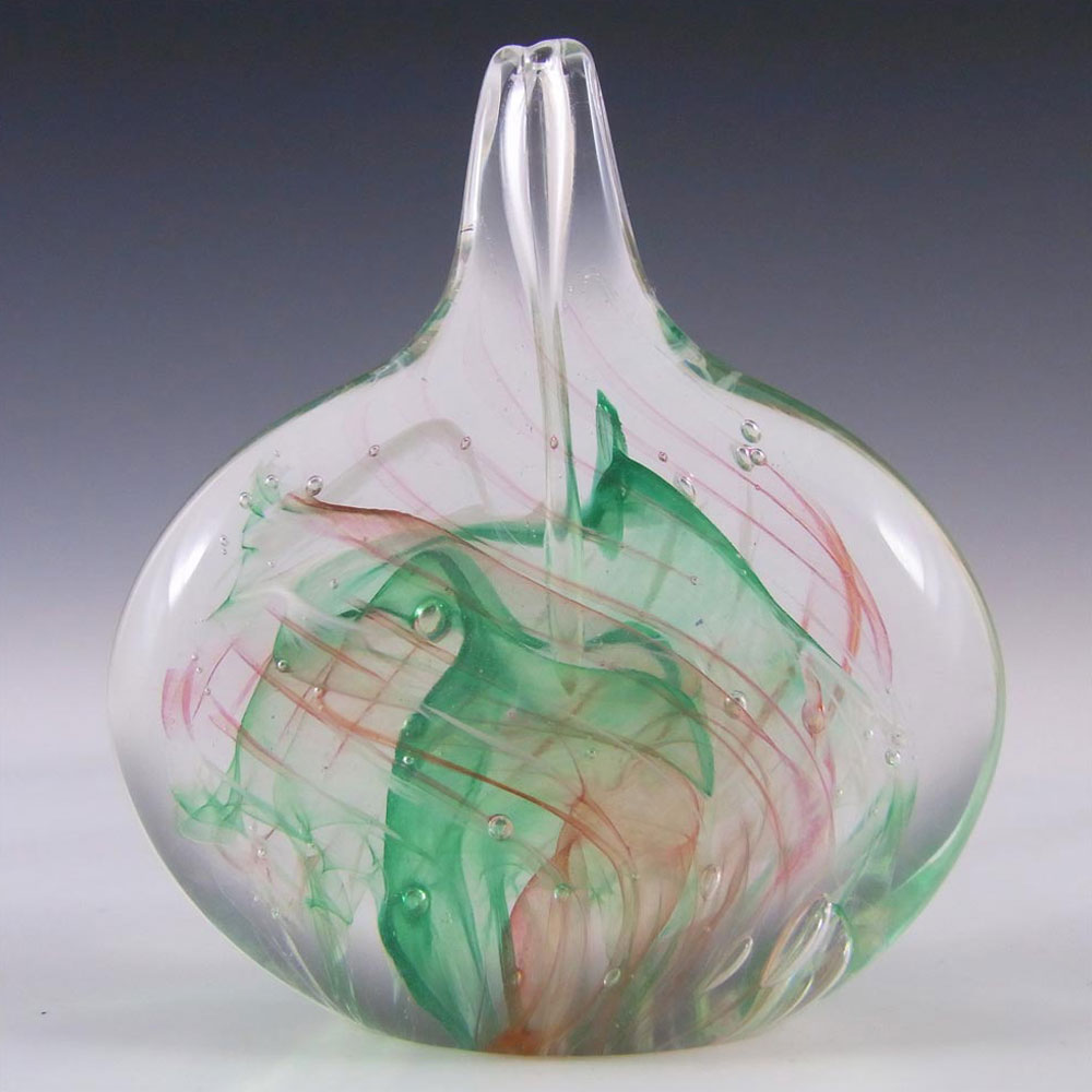 Isle of Wight Studio Glass Lollipop Vase - Labelled