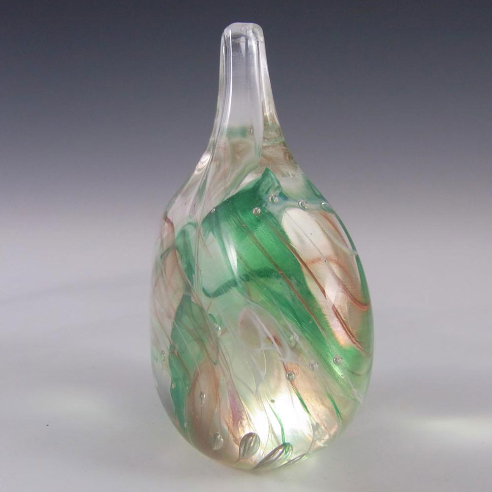 Isle of Wight Studio Glass Lollipop Vase - Labelled - Click Image to Close