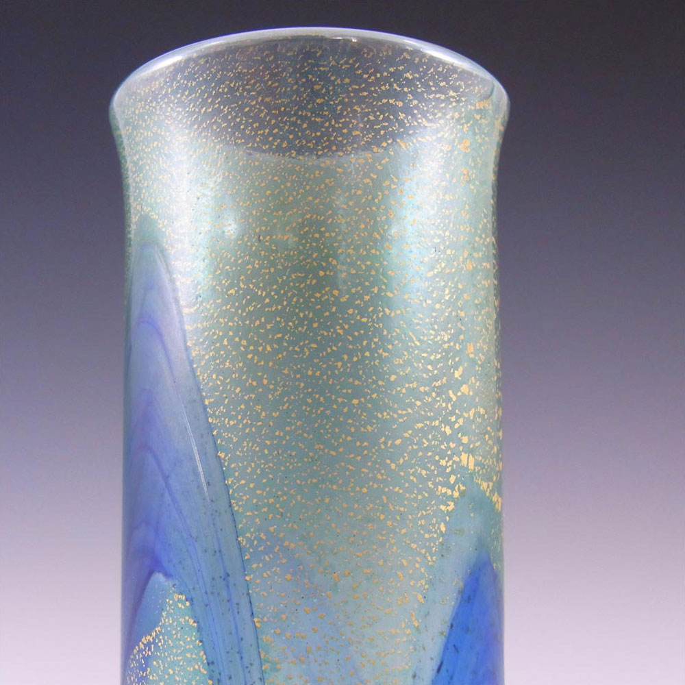(image for) Isle of Wight Studio/Michael Harris Golden Peacock Glass Vase - Click Image to Close