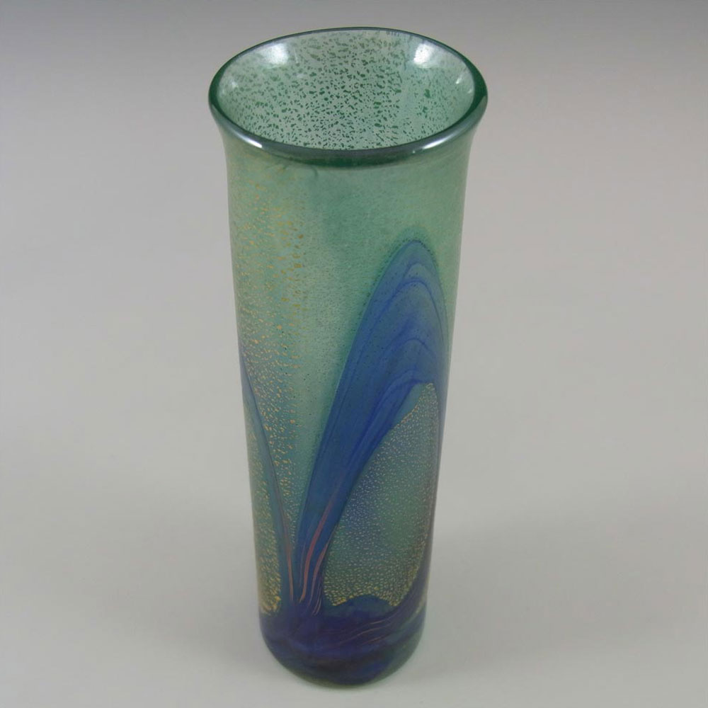 (image for) Isle of Wight Studio/Michael Harris Golden Peacock Glass Vase - Click Image to Close