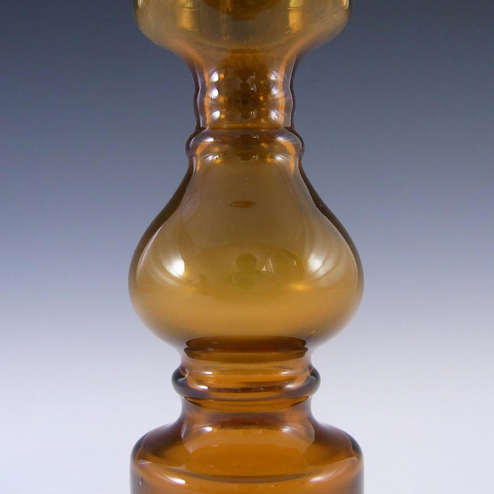 (image for) Japanese 1970's Amber Retro Hooped Glass Vase - Click Image to Close