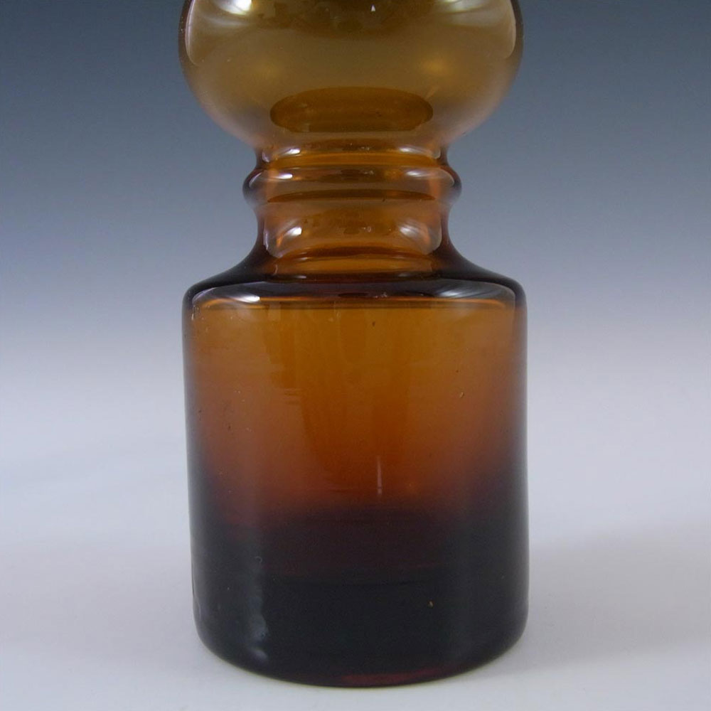 (image for) Japanese 1970's Amber Retro Hooped Glass Vase - Click Image to Close