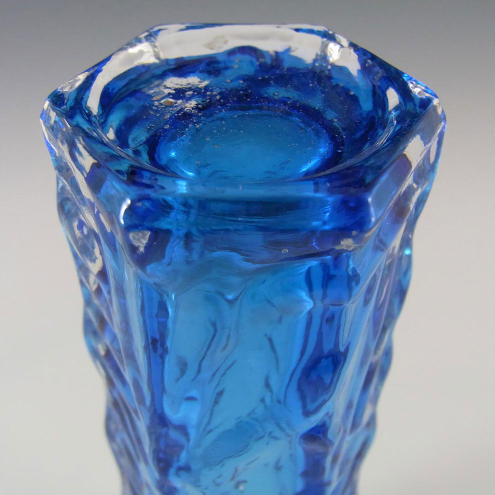 (image for) Tajima Japanese "Best Art Glass" Textured Blue Cased Glass Vase - Click Image to Close