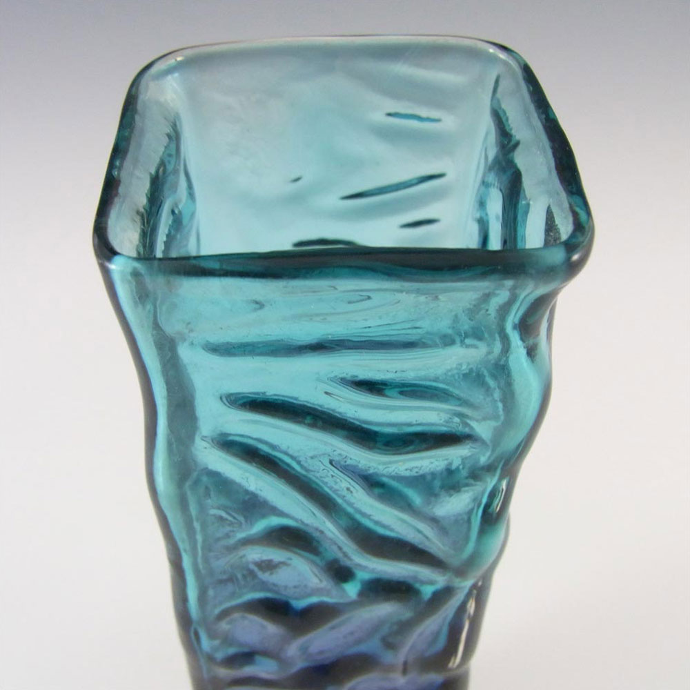 (image for) Tajima Japanese "Best Art Glass" Textured Blue Cased Glass Vase - Click Image to Close