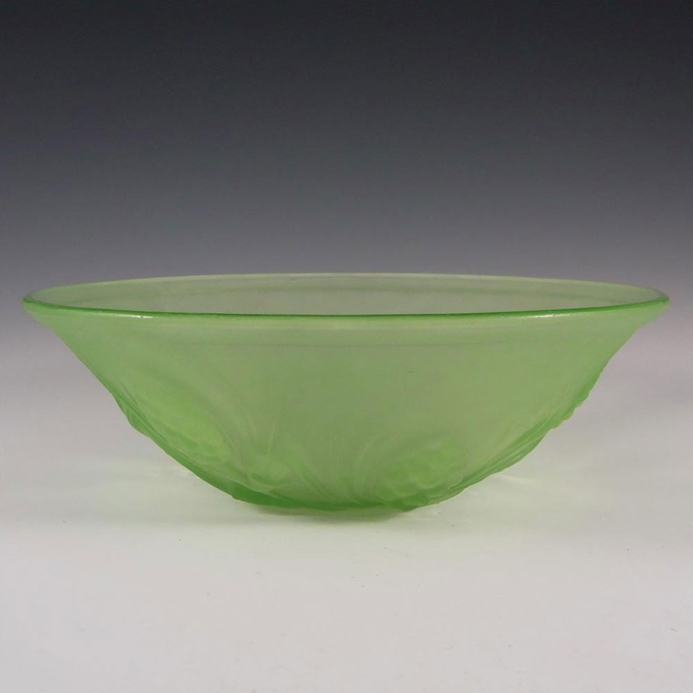 (image for) Jobling #5000 Art Deco Uranium Green Glass Fircone Bowl - Click Image to Close