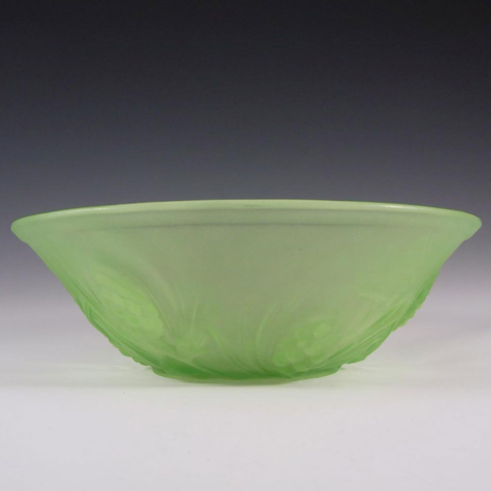 (image for) Jobling #5000 Art Deco Uranium Green Glass Fircone Bowl - Click Image to Close