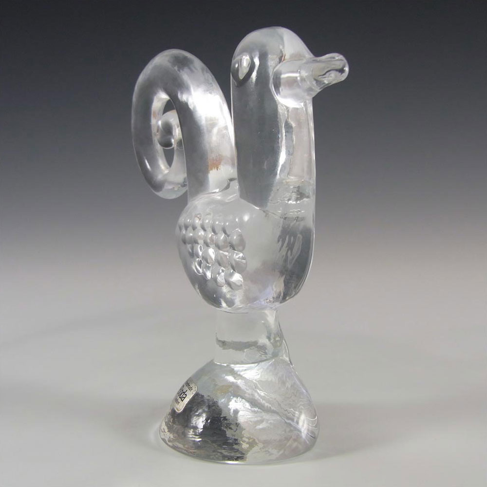 Kosta Boda Glass Rooster Sculpture - Zoo Series by Bertil Vallien - Click Image to Close