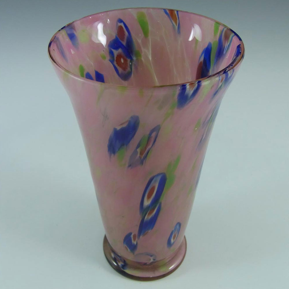Kralik Czech Art Deco Millefiori Murrine Canes Glass Vase - Click Image to Close