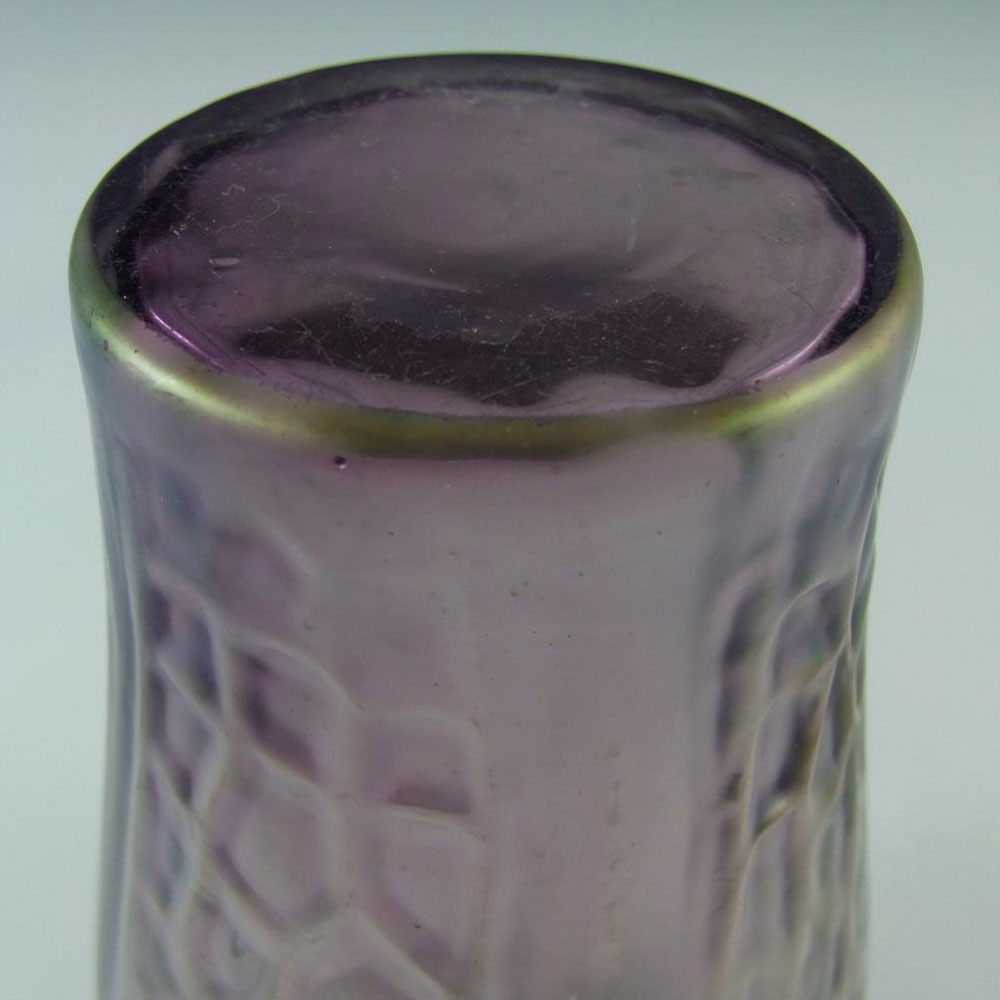 (image for) Kralik Art Nouveau 1900's Iridescent Purple Glass Vase - Click Image to Close