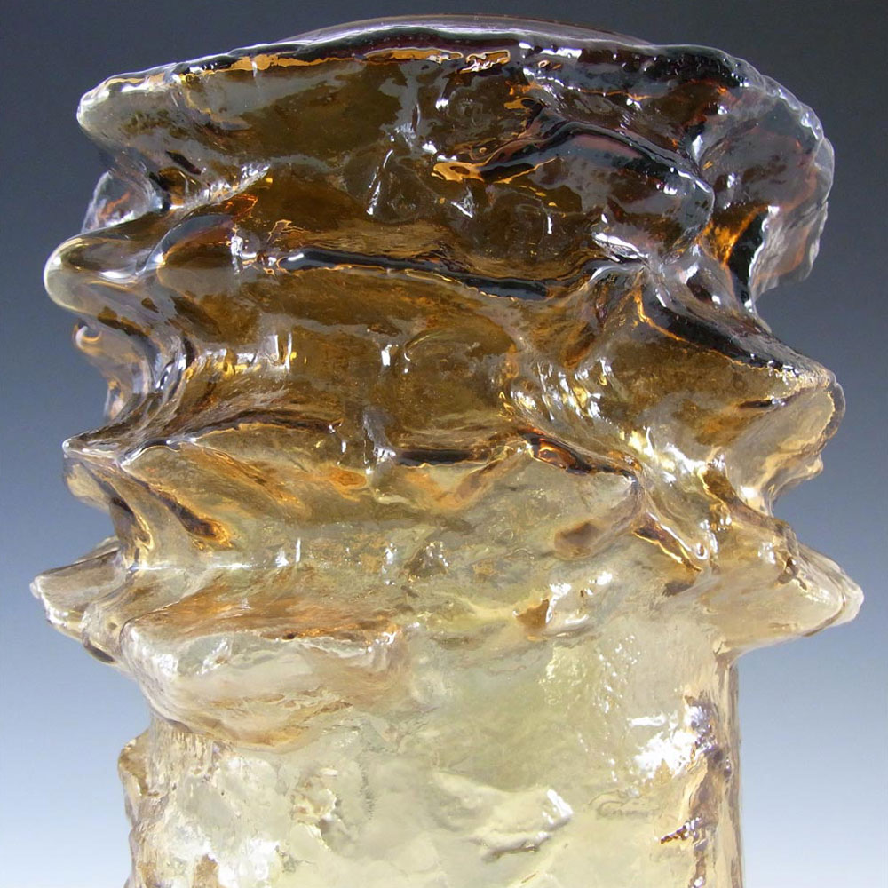 Kumela Finnish Amber Glass Vase by Kai Blomqvist - Signed - Click Image to Close