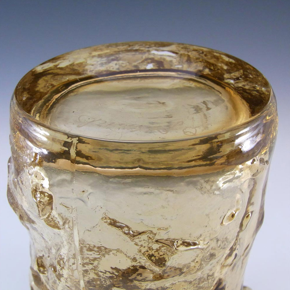 (image for) Kumela Finnish Amber Glass Vase by Kai Blomqvist - Signed - Click Image to Close