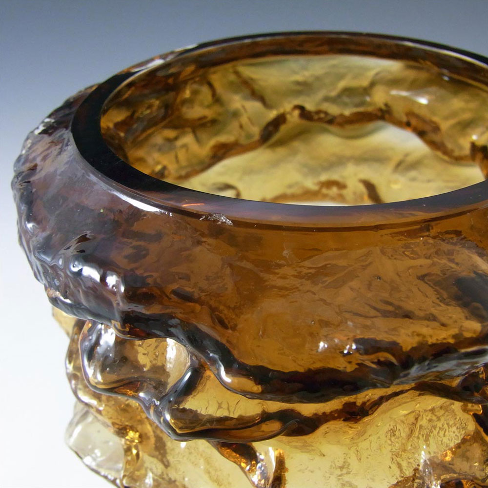 (image for) Kumela Finnish Amber Glass Vase by Kai Blomqvist - Signed - Click Image to Close