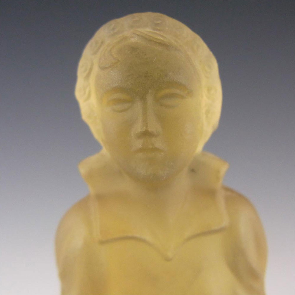 (image for) Walther Art Deco Amber Glass Lilli/Undine Lady Figurine - Click Image to Close