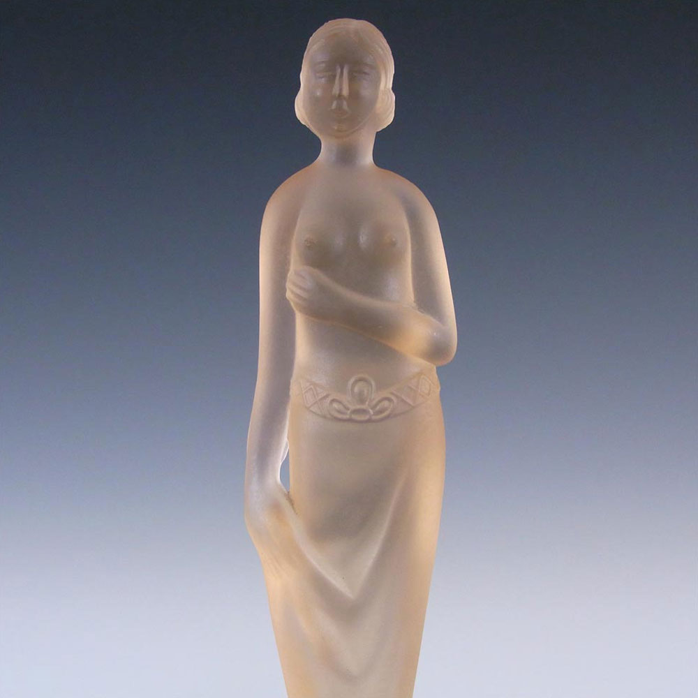 (image for) Müller & Co Art Deco Frosted Pink Glass Nude Lady Figurine - Click Image to Close