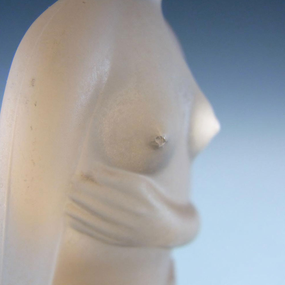 (image for) Müller & Co Art Deco Frosted Pink Glass Nude Lady Figurine - Click Image to Close
