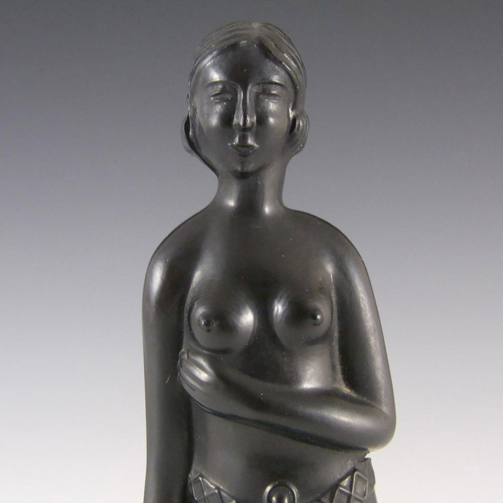 (image for) Müller & Co Art Deco Black Glass Nude Lady Figurine - Click Image to Close