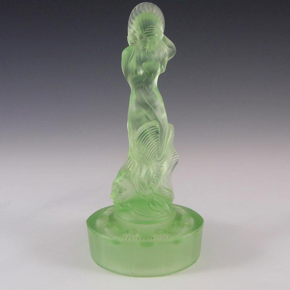 Walther Art Deco Uranium Glass Arabella Nude Lady Figurine - Click Image to Close