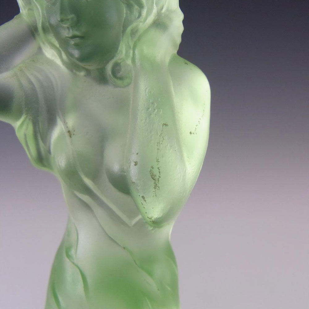 Walther Art Deco Uranium Glass Arabella Nude Lady Figurine - Click Image to Close