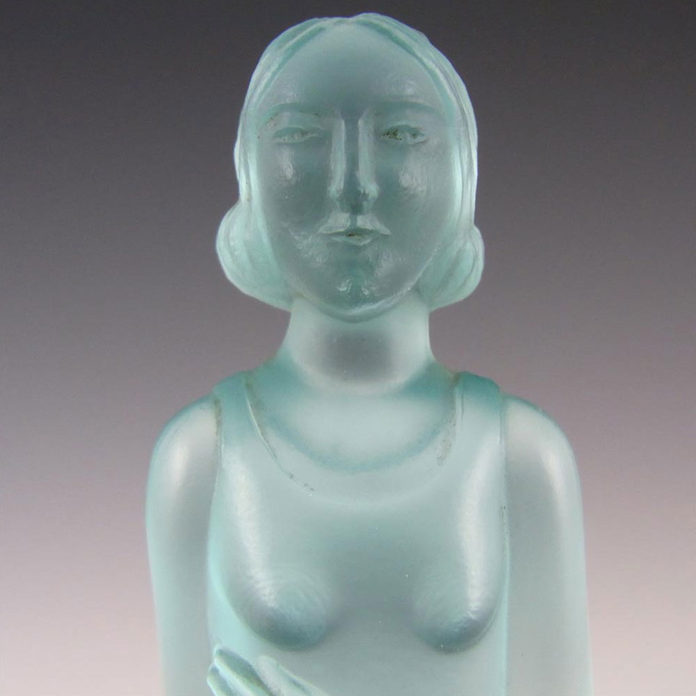 Müller & Co Art Deco Uranium Glass Nude Lady Figurine - Click Image to Close