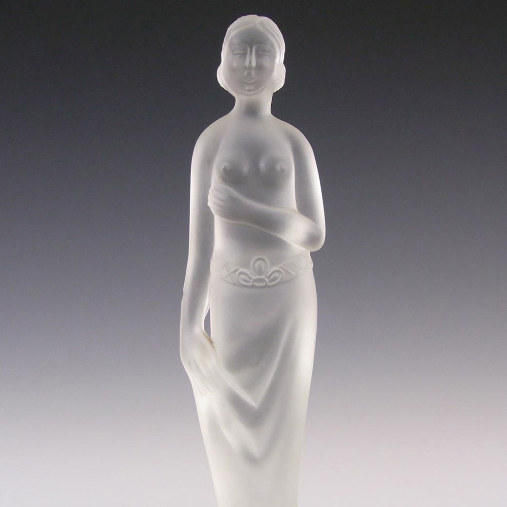 Müller & Co Art Deco Frosted Glass Nude Lady Figurine - Click Image to Close