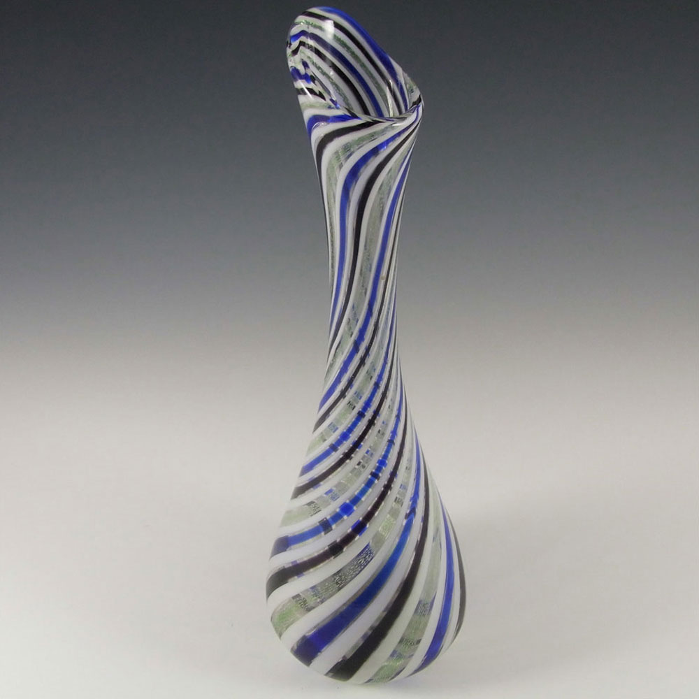 (image for) Murano 1950's Zanfirico Lattice Filigree Glass Vase - Click Image to Close