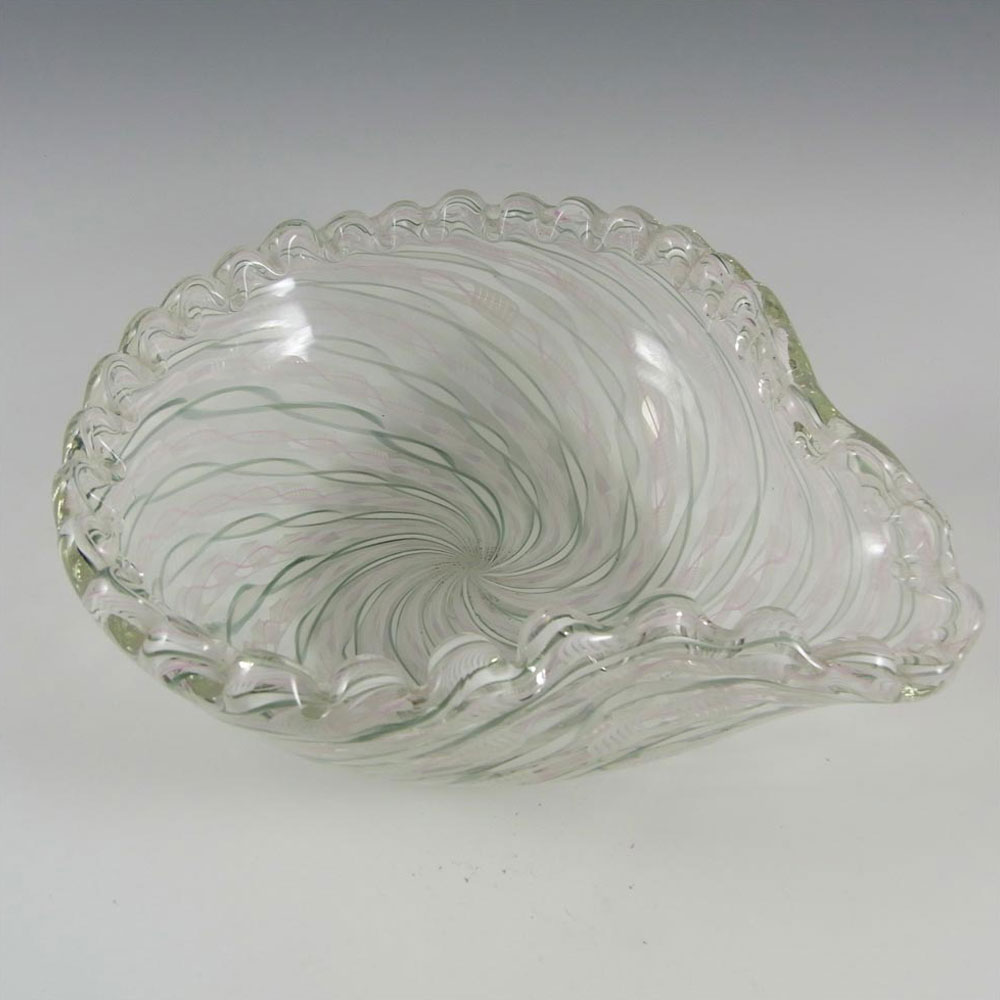 (image for) Murano 1950's Zanfirico Lattice Filigree Glass Bowl - Click Image to Close