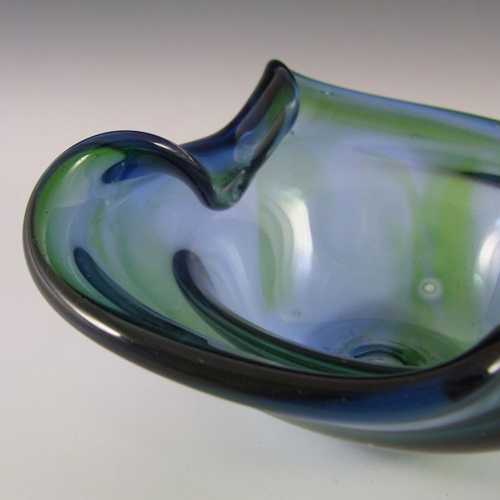 (image for) Signed Lillyfee Studio Glass Blue/Green Bowl by Clare Lee - Click Image to Close