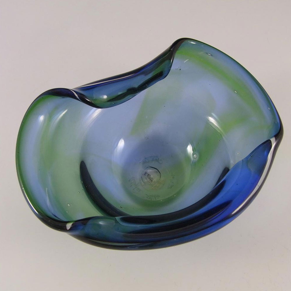 Signed Lillyfee Studio Glass Blue/Green Bowl by Clare Lee - Click Image to Close