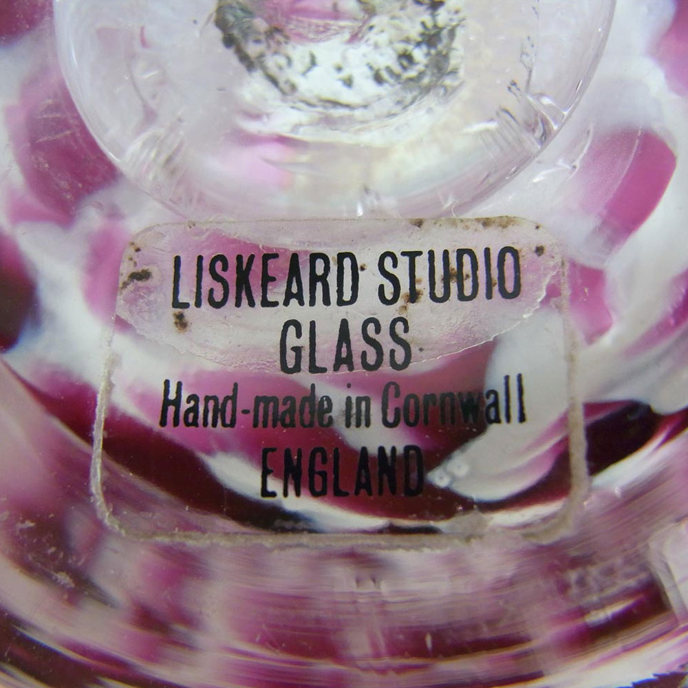 (image for) Liskeard White + Pink Speckled Glass Vase - Labelled - Click Image to Close