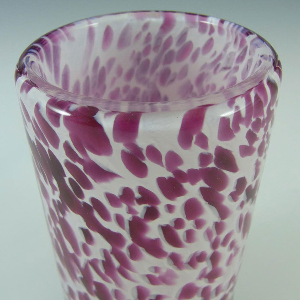 (image for) Liskeard White + Pink Speckled Glass Vase - Labelled - Click Image to Close