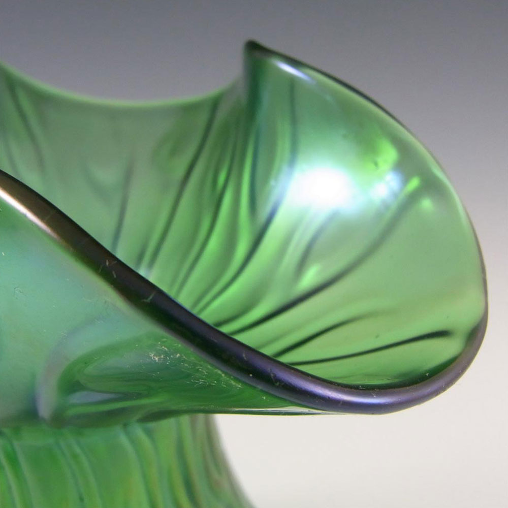 (image for) Loetz / Lötz Art Nouveau Green Glass 'Neptun' Vase - Click Image to Close