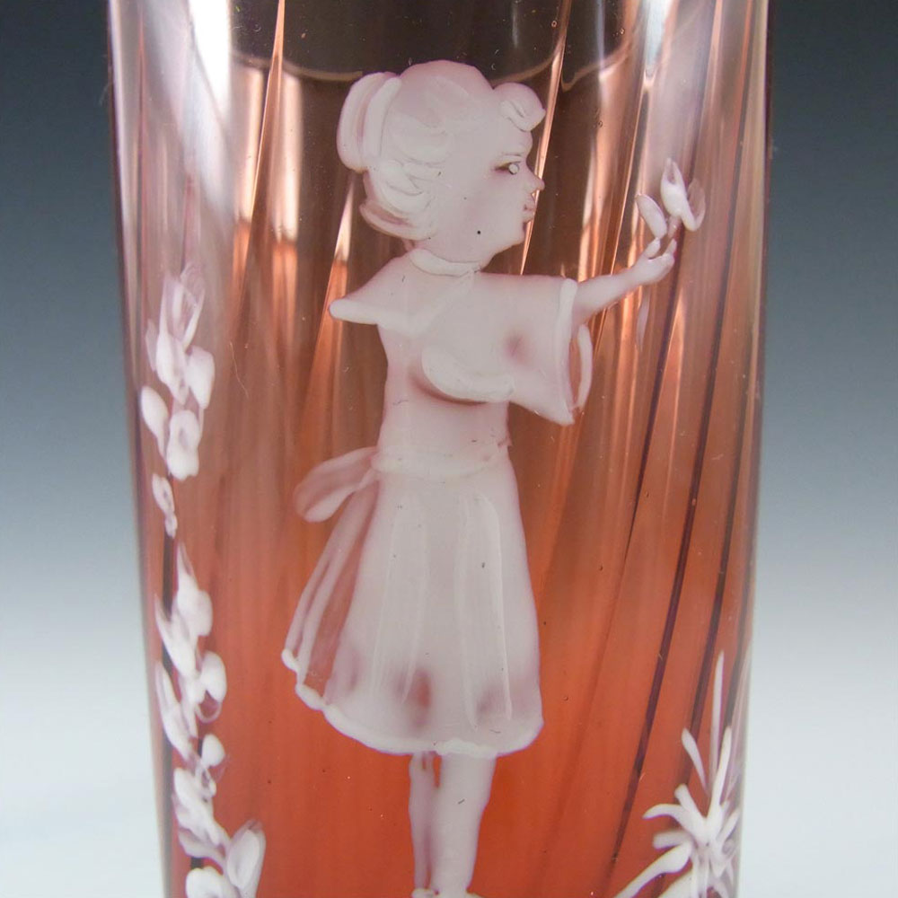 (image for) Mary Gregory Bohemian Hand Enamelled Glass Vase/Tumbler - Click Image to Close