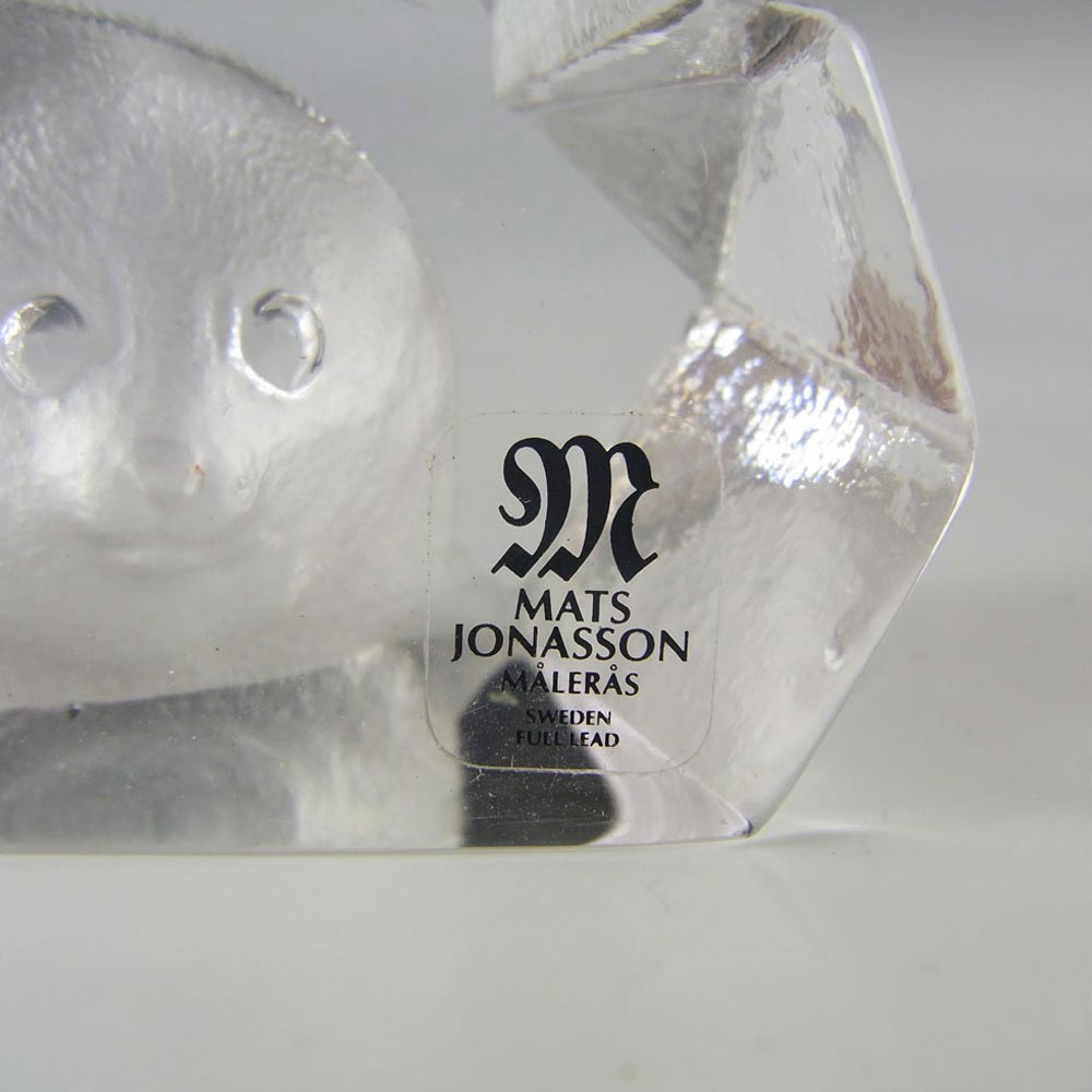 (image for) Mats Jonasson #88100 Glass Baby Seal Paperweight - Signed - Click Image to Close