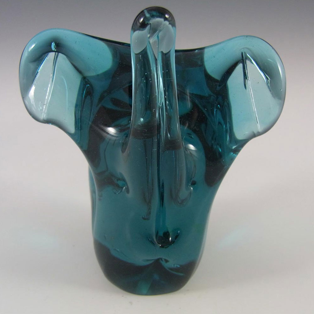 (image for) Mdina Maltese Turquoise Glass Elephant - Signed - Click Image to Close