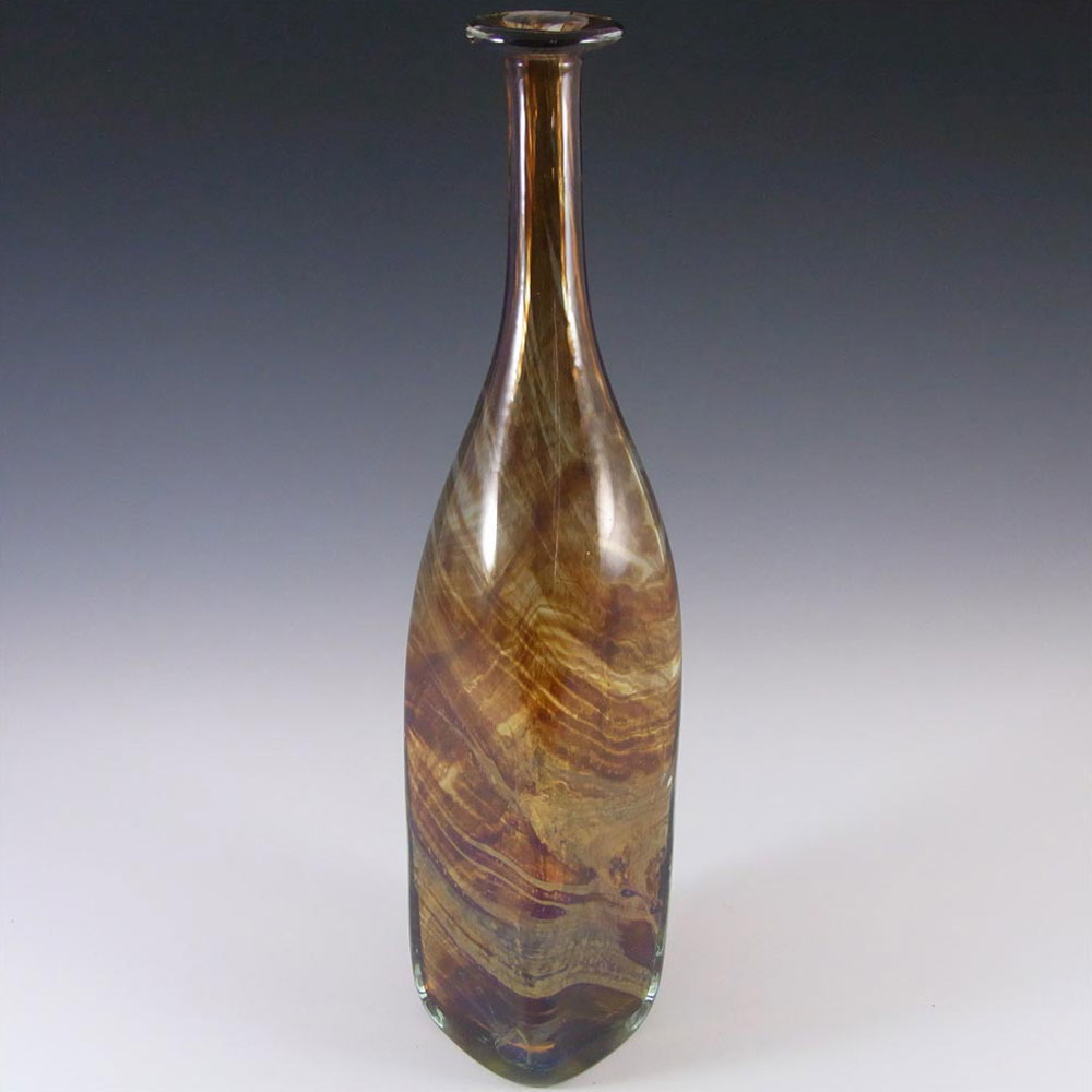 (image for) Mdina 'Tortoiseshell' Maltese Glass Decorative Bottle Vase - Signed - Click Image to Close