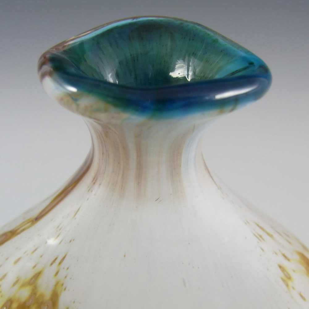 Mdina 'Seascape' Maltese Glass Vase - Signed + Labelled - Click Image to Close