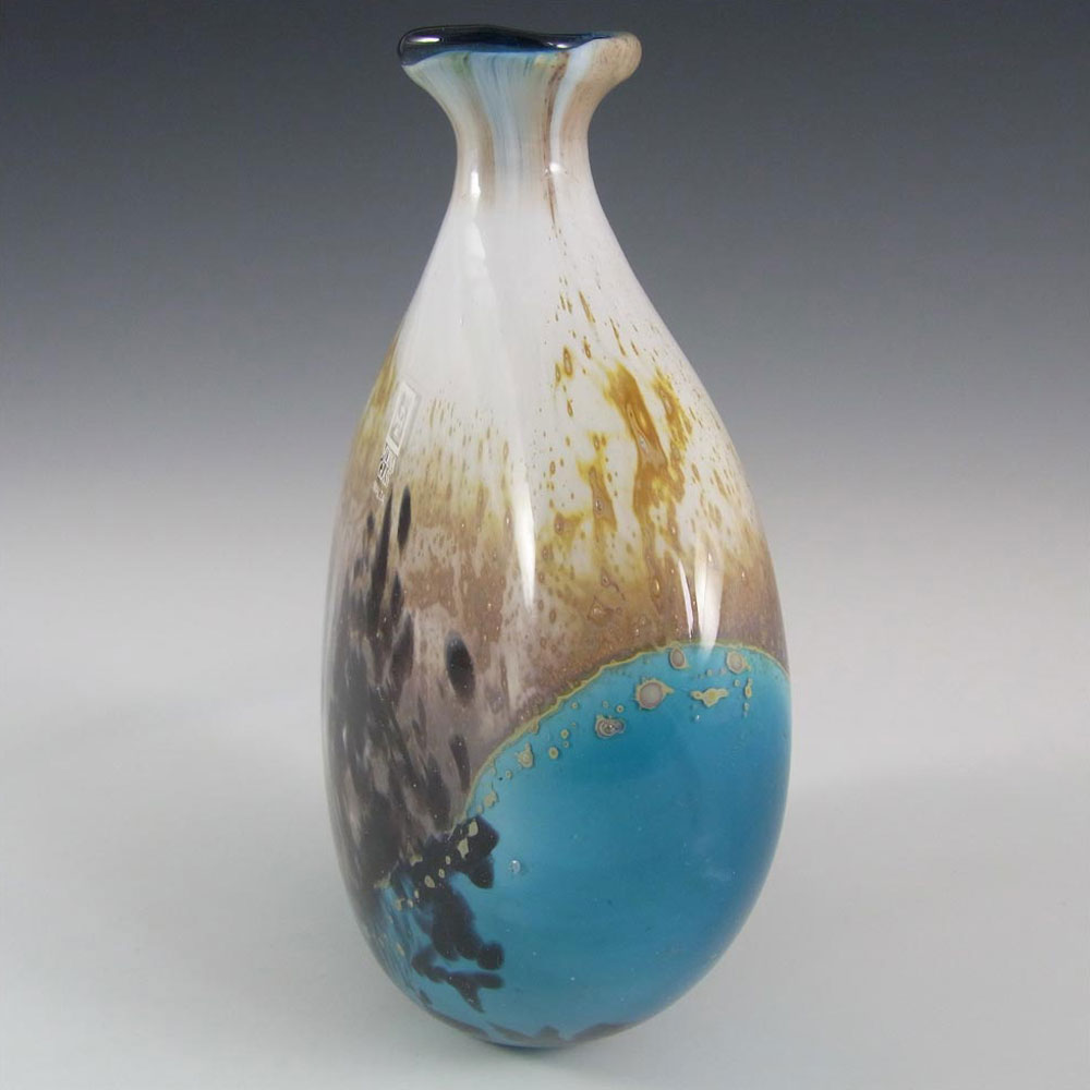 (image for) Mdina 'Seascape' Maltese Glass Vase - Signed + Labelled - Click Image to Close