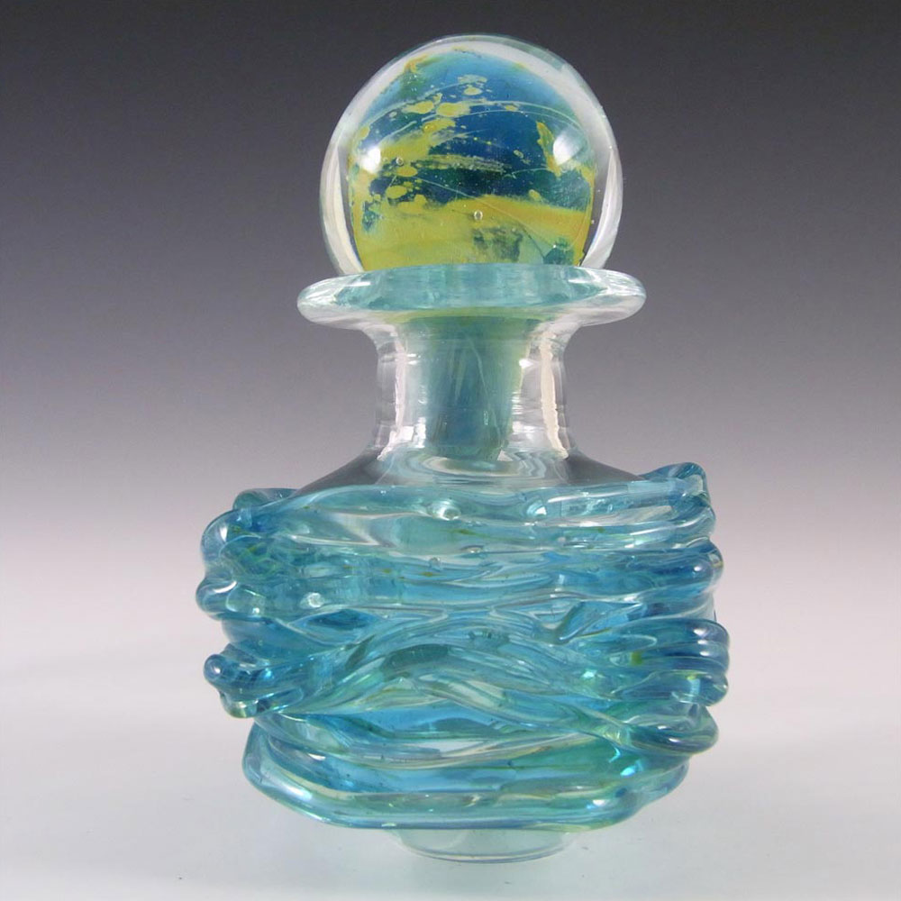 Mdina 'Blue Summer' Maltese Glass Decorative Bottle - Signed - Click Image to Close