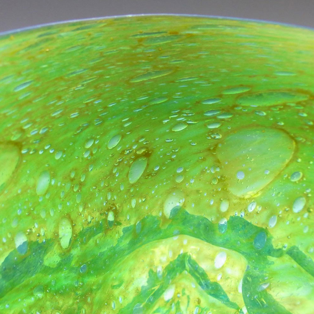 Mdina Bubbly Maltese Blue & Green Bark Textured Glass Vase - Click Image to Close