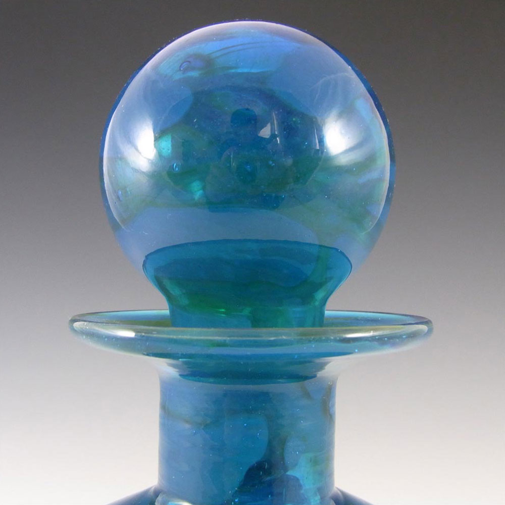(image for) Mdina 'Ming' Blue & Green Glass Decorative Bottle - Signed - Click Image to Close