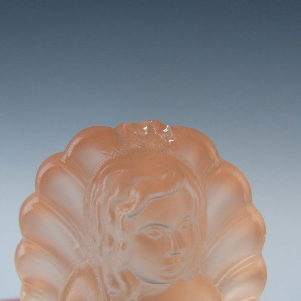 Walther & Söhne Art Deco Pink Glass 'Nymphen' Trinket Bowl Large - Click Image to Close