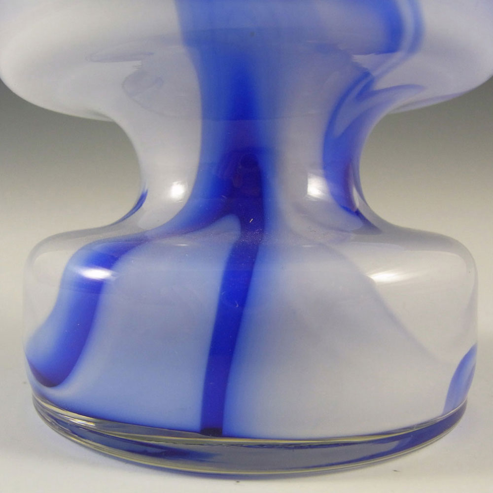 (image for) Carlo Moretti Marbled Blue & White Murano Glass Vase - Label - Click Image to Close