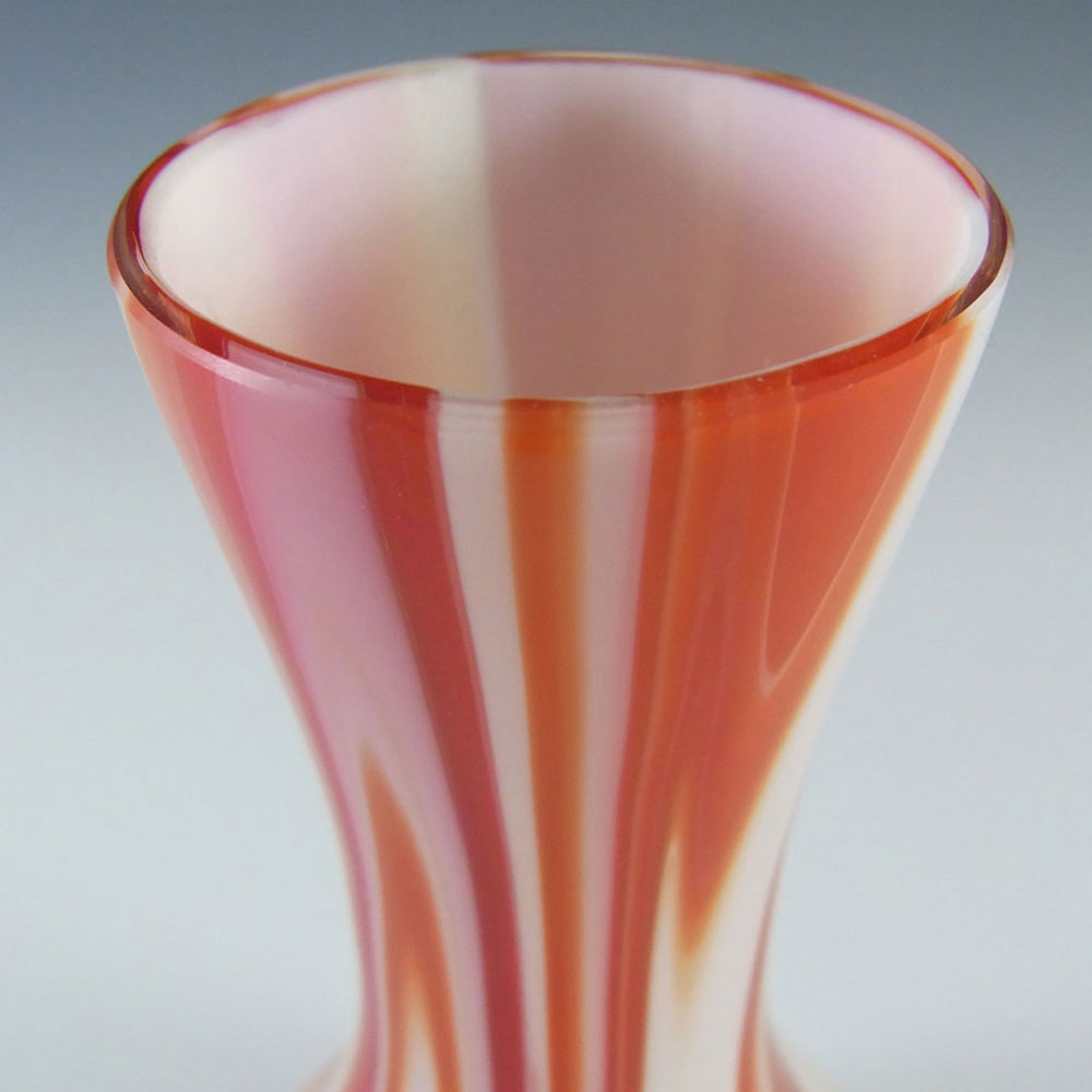 (image for) Carlo Moretti Marbled Red & White Murano Glass Vase - Click Image to Close