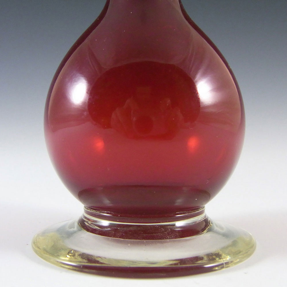 (image for) Carlo Moretti Glossy Red Murano Glass Stem Vase - Click Image to Close