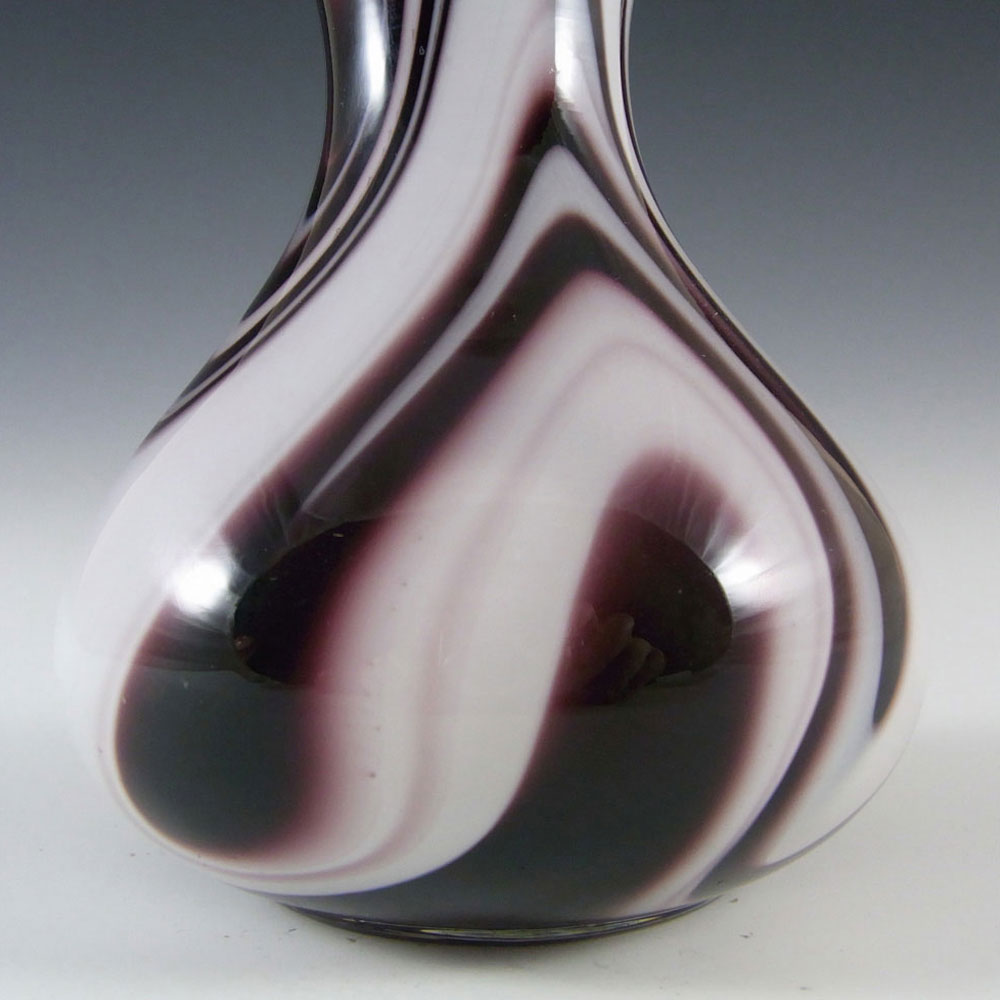 Carlo Moretti Marbled Purple & White Murano Glass Vase - Click Image to Close