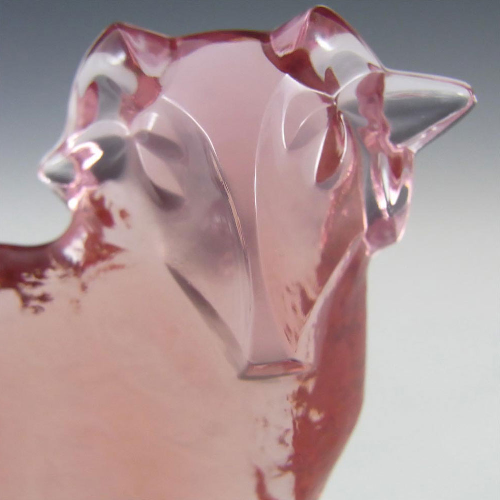 Moser Czech Pink Glass Lamb by Jaroslav Stursa - Marked - Click Image to Close