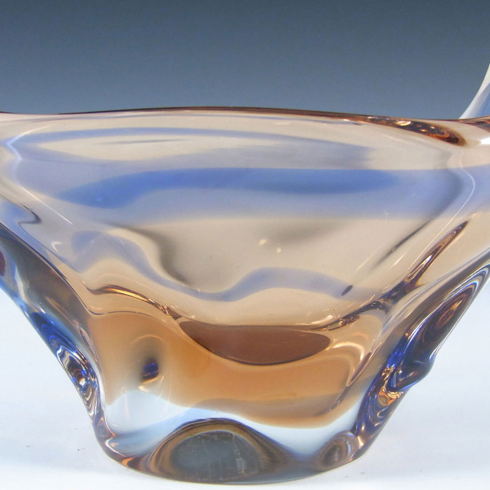 Mstisov/Moser Czech Pink & Blue Glass Organic Vase - Click Image to Close