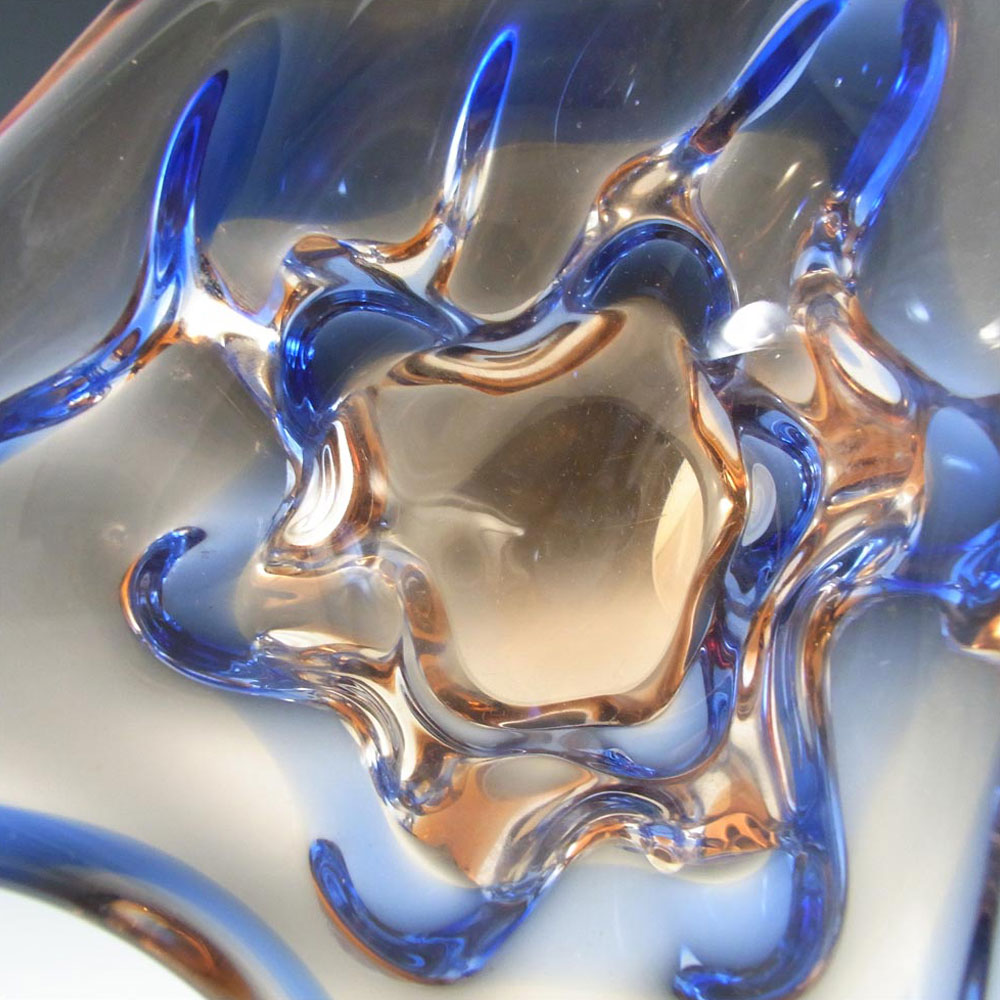 (image for) Mstisov/Moser Czech Pink & Blue Glass Organic Bowl - Click Image to Close