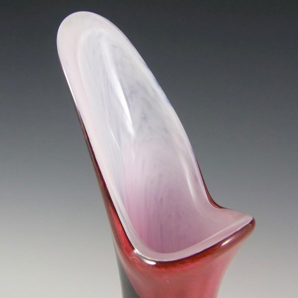 Mtarfa Organic Purple & Pink Glass Vase - Signed - Click Image to Close