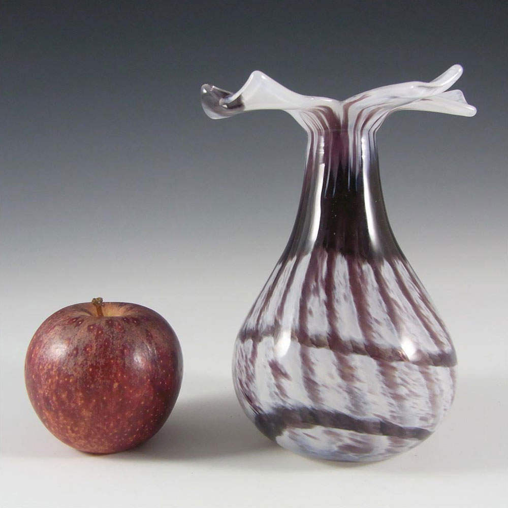 (image for) Mtarfa Organic Purple & White Glass Vase - Signed - Click Image to Close